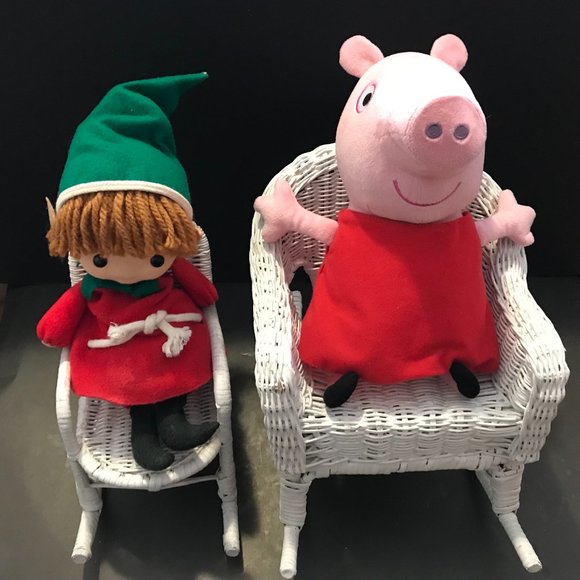 Lot of 2 Wicker rocking chairs for dolls - Picture 2 of 9